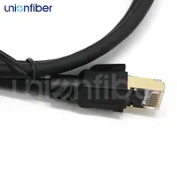 Kabel Patch Ethernet Bulat Unionfiber Cat8 Tembaga Murni SFTP RJ45 40Gbps Kabel LAN ISO9001 ROHS CE CPR untuk Server Switch