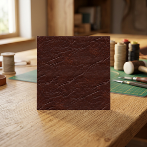 Cuir véritable écologique brun foncé, grain de vachette texturé, matériau solide pour la fabrication de sacs à main, épaisseur 0,8-1,2 mm, Groupe JNA - Product Image 1