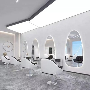 Estación de Salón de Belleza de Diseño Único e Irregular, Muebles Modernos para Peluquería, Espejos LED Profesionales para Barbería - Product Image 2