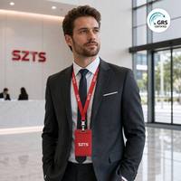 Porte-badge d'identification en plastique personnalisé avec logo, cordon et boucle de sécurité, support vertical pour permis de travail et porte-nom, idéal pour cadeau promotionnel