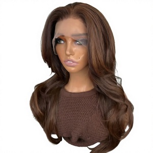 Peluca Sintética Ombre con Ondas Suaves y Frente de Encaje 13x4, Resistente al Calor, con Línea de Cabello Natural para Mujeres Negras - Product Image 4