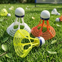 Volant de badminton professionnel 3-en-1 hybride en nylon léger et durable, plume d'oie écologique, non cordé, haute élasticité 2