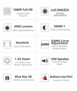 <span class=keywords><strong>Projecteur</strong></span> vidéo professionnel Yinzam <span class=keywords><strong>Optoma</strong></span> HD27HDR, <span class=keywords><strong>projecteur</strong></span> vidéo 1080P Full HD High Lumens avec prise en charge 4K HDR Full 3D Beamer - Product Image 2