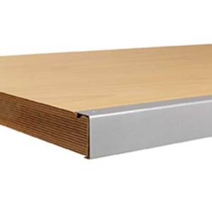 Piano da lavoro in multiplex oliato da 40 mm, con bordo in acciaio - Product Image 1