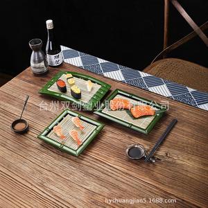 Assiette à sushi japonaise, assiette en imitation bambou style rideau de bambou, vaisselle créative, cuisine japonaise et coréenne, sashimi et - Product Image 2