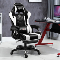Vente en gros en usine de chaise de bureau ergonomique pour joueur de course LED RVB pivotante confortable repose-pieds en cuir design moderne en acier inoxydable