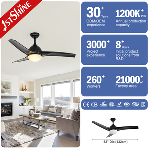 1stshine Ventilador de techo 6 velocidades Control remoto ABS Aspas Negro 220V Iluminación Ventilador de techo con aplicación inteligente - Product Image 3