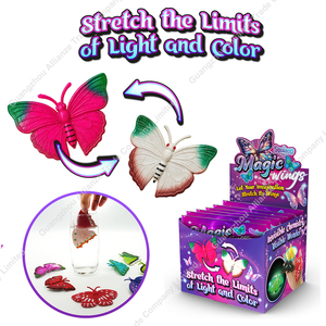Nuevo juguete elástico de mariposa colorido que brilla en la oscuridad alas mágicas TPR juguete de mariposa juguete de baño para niños - Product Image 2