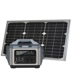 Outdoor Camping Emergency Generator Electric Portable 110v 220v Pure Sine Wave Solar Power Station 1200Wh EU Socket With Panels