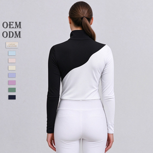 Maglia Equestre a Maniche Lunghe con Stampa <span class=keywords><strong>Cavallo</strong></span>, Mezza Zip, Top <span class=keywords><strong>da</strong></span> Equitazione, OEM ODM, Colore Personalizzato, Strato Base per Equitazione, <span class=keywords><strong>Abbigliamento</strong></span> con Mezza Zip - Product Image 2