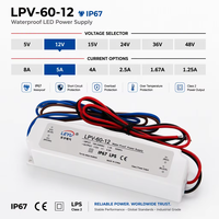 LEYU LPV-60-24 24V 2.5A 60W Su Geçirmez IP67 LED Sürücü Sabit Gerilim Anahtarlamalı Güç Kaynağı 90-264VAC