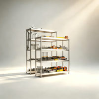 Étagère en acier inoxydable sur mesure, capacité de charge élevée, 4 niveaux, pour entrepôt et cuisine