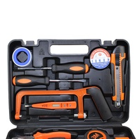LEIGHLY Ensemble d'outils à main en plastique pour la maison, 13 pièces, kit de réparation de quincaillerie, marteau, clé à molette, tournevis, pinces, entretien domestique, bricolage