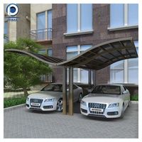 Prix d'usine, auvent en aluminium 6x6, double abri pour deux voitures, abri métallique pour voiture de style élégant