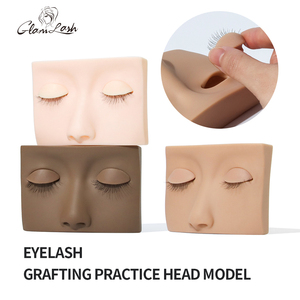 GLAMLASH Silicona Rectangular Pestañas Modelo plano Extensión de pestañas Cabeza de entrenamiento con reemplazo extraíble Párpados Pestañas Herramientas - Product Image 2