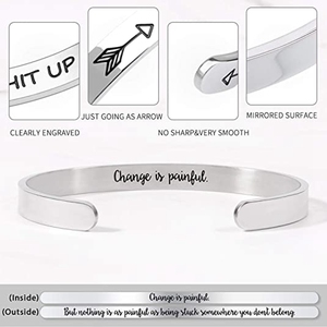 Mais rien n'est aussi douloureux que d'être coincé quelque part où vous n'appartenez pas Bracelets pour le meilleur ami Bracelet Mantra Bracelet manchette - Product Image 6
