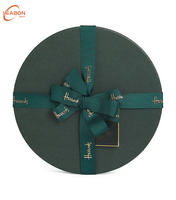 Boîte en carton rigide ronde de luxe pour chocolat, avec logo personnalisé en feuille d'or, ruban, vide, qualité alimentaire, emballage cadeau pour la Saint-Valentin et les mariages