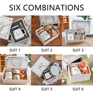 Modernes, Schlichtes Design: Personalisierbare Keramik-Wasserbecher mit Deckel, Hochzeits- und Party-Souvenir-Set, Geschenkbox, Eröffnungsgeschenk für Gäste - Product Image 5