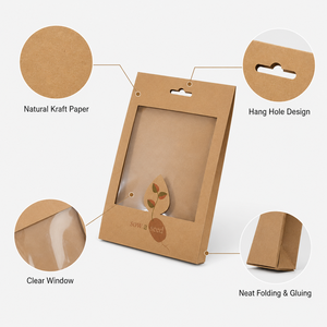 <b>Windowed</b> Hang-Tab Recyclable Art Paper Boxes with UV Coating Modern Design Customizable for Gift Packaging - Product Image 3