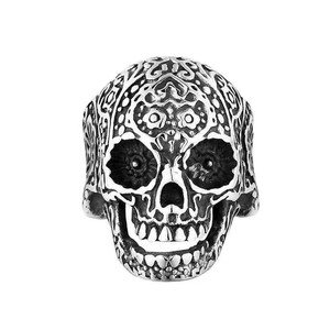 Joias Punk, Anéis Abertos Chunky Vintage em Prata com Cabeça de Leão, Cabeça de Lobo, Cabeça de Tigre, Cabeça de Touro, Cabeça de Caveira, Presentes para Homens - Product Image 3