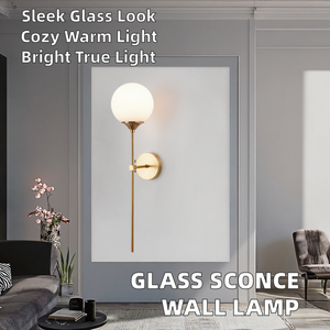 Modern LED Glass <b>Sconce</b> Wall <b>Light</b> with E26 Bulb Base - Product Image 2