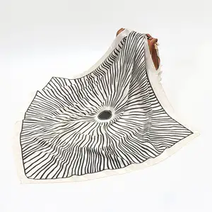 Fashion geometric stripe printed scarf scarf 90cm square scarf Indonesian women's head silk gauze