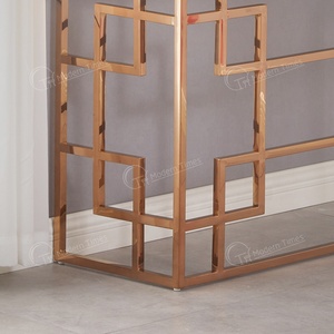 Glass Living Room Furniture Stainless Steel Rose Golden <strong>Mirrored</strong> <strong>Console</strong> <strong>Table</strong> - Product Image 4