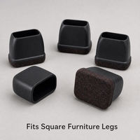Capuchons de pieds de meubles en silicone transparent avec coussinets en feutre antidérapants pour protéger les sols, pour pieds carrés de chaises et de tables