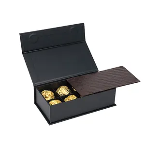 チョコレートの結婚式は豪華なボックスを好むカスタマイズされたロゴ甘いキャンディーディバイダーギフト包装磁気ボックスクッション