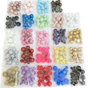 20 boules de gâteau en acrylique de tailles variées (2cm-4cm), rondes, réutilisables, faites à la main, en mousse scintillante, pour la décoration de gâteaux d'anniversaire et de mariage - Product Image 4