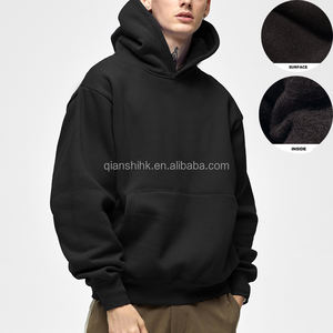 100% algodón en blanco grueso de alta calidad de lana de gran tamaño French Terry Hoodies Vintage 500Gsm Heavyweight Men Clothes Hoodie - Product Image 5