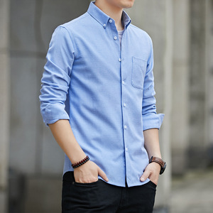 Camisa Casual Transpirable de Manga Larga con Cuello Alto para Hombre, Antiarrugas, de Punto, de Algodón, para Primavera - Product Image 3