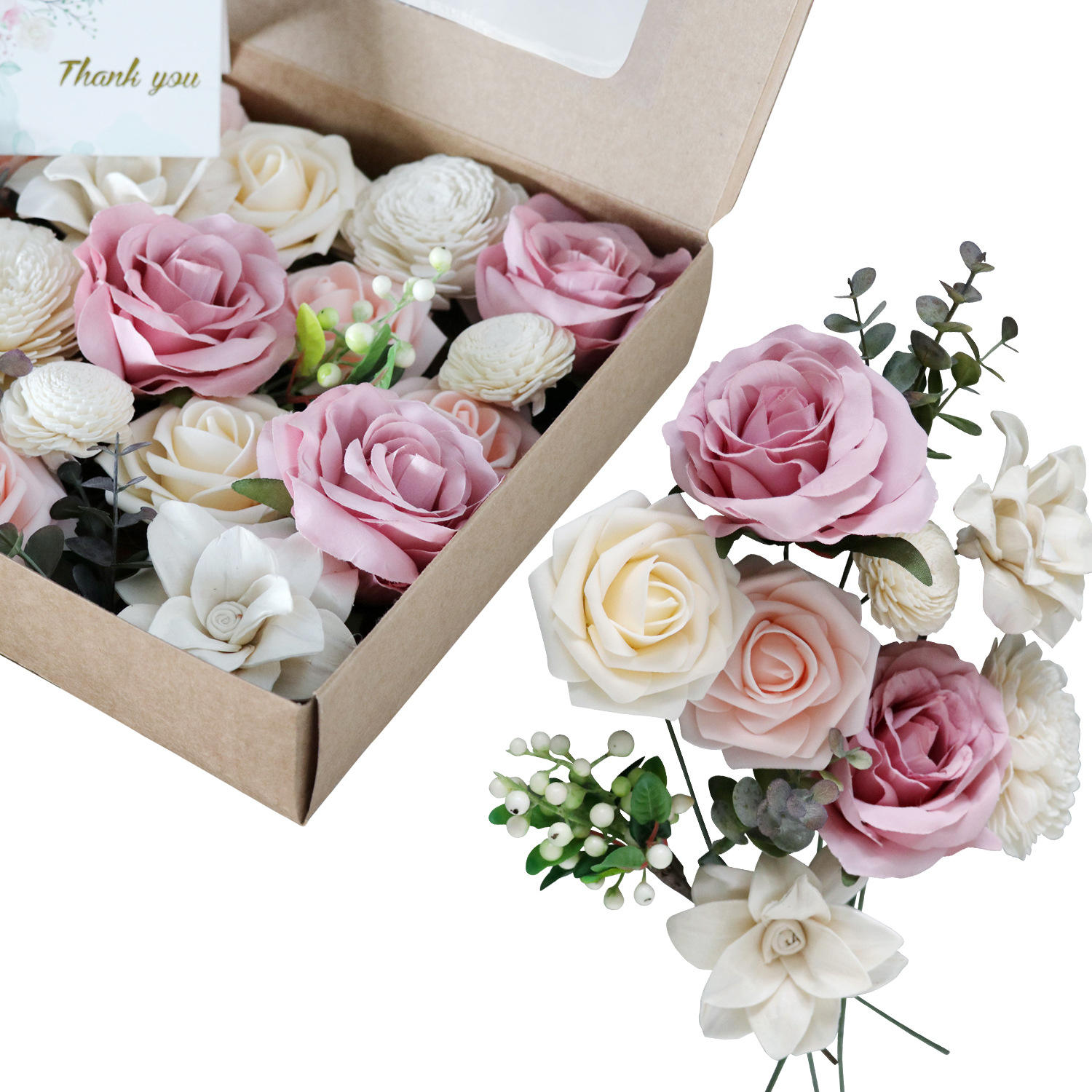 Ramo de <span class=keywords><strong>flores</strong></span> para decoración del hogar, ramo de <span class=keywords><strong>flores</strong></span> para fiesta de <span class=keywords><strong>Baby</strong></span> <span class=keywords><strong>Shower</strong></span>, bricolaje, en caja