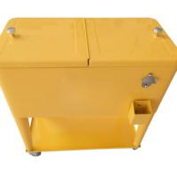 Chariot isotherme roulant personnalisé 73L en métal, glacière à roulettes pour garder au frais lors de vos fêtes
