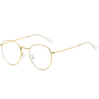 3447 montures optiques rondes en métal lunettes unisexes simples lunettes anti-lumière bleue bloquant les lunettes