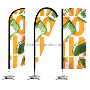 Bendera pantai iklan luar ruangan kustom kualitas tinggi bendera poliester persegi panjang sobek untuk kegiatan promosi - Product Image 1