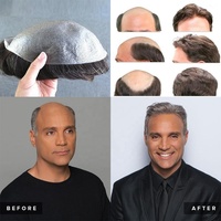 Ali Queen 6 x 8 pouces, toupet en cheveux Remy à peau fine en PU pour hommes, densité de 120 %
