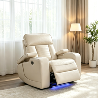 Fauteuil inclinable électrique moderne extensible en cuir PU blanc de luxe, design traditionnel, pour salon et hôtel