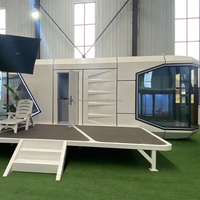 Petite maison à capsule spatiale intelligente à énergie solaire de 40 pieds pour hôtels Maisons en conteneur en acier
