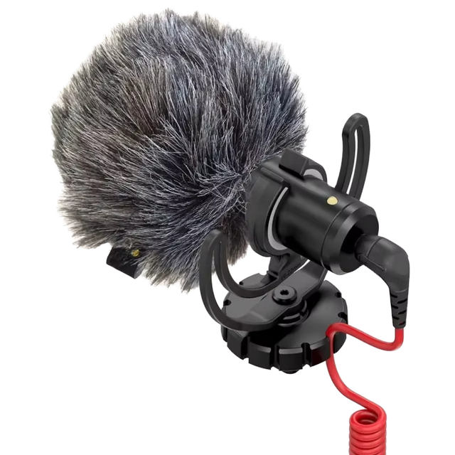 Universal Wired Condenser Light-weight Video Microphone Smartphone Portable Shotgun Mic Shock Mount for Facebook Livestream