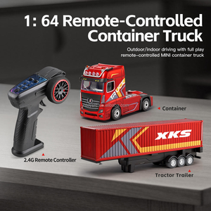 <span class=keywords><strong>Camion</strong></span> RC 4x4 à l'échelle 1:64 avec conteneur, commande indépendante, conteneur relevable, lumières et klaxon, régulateur <span class=keywords><strong>de</strong></span> vitesse, voiture RC pour enfants - Product Image 4