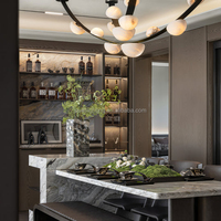 Lustre en albâtre à grandes branches courbes, design artistique avec bras torsadé, de haute qualité, pour projet d'ingénierie, hôtel et décoration intérieure