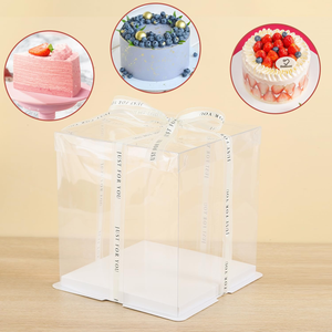 Boîte d'emballage carrée transparente en plastique pour gâteaux, idéale pour les mariages et les pâtisseries, vente en gros - Product Image 3