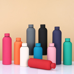500 ml Outdoor Insulated Stainless Steel Sports Thermos Drink Water Bottle Vacuum Rubber <b>Flask</b> Straight Cup Business Gifts 6-12 - Product Image 6