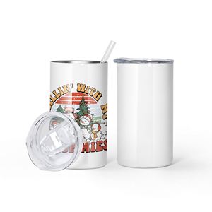 Gobelet droit de 12 oz pour sublimation, en acier inoxydable 304, à double paroi, isolé sous vide, avec paille, portable pour les voyages et l'extérieur - Product Image 2