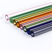 Pailles en verre colorées réutilisables de 18 cm et 20 cm, résistantes aux chocs, pour usage quotidien, droites, 6 pouces, 8 mm, pour cocktails – Vente en gros