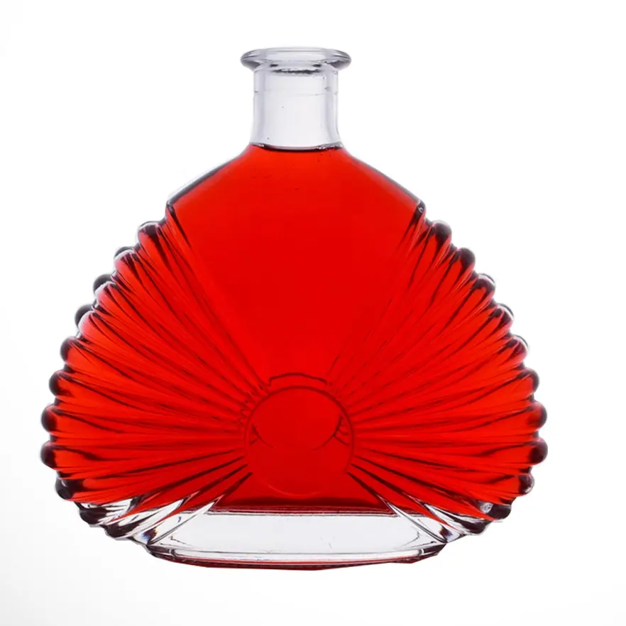 Bouteille en verre de silex cristal clair pour vin de brandy xo 750ml
