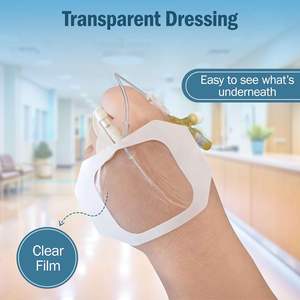 Perban Luka Sekali Pakai Semi-permeabel Transparan Tahan Air Qichuang dengan Perekat Akrilik Bersertifikat CE untuk Kateter IV - Product Image 1