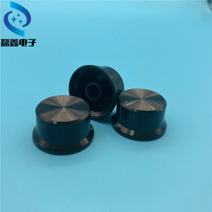 ลูกบิดพลาสติกทรงหมวกสีดำสำหรับชิ้นส่วนอิเล็กทรอนิกส์ H ขนาด 22.5x19x12 มม. รูใน 6 มม. สำหรับติดตั้งบนแผงควบคุม - Product Image 1