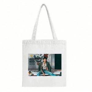 Sacs fourre-tout promotionnels en toile de coton vierge pour courses et sacs à chaussures pour Kpop - Product Image 2